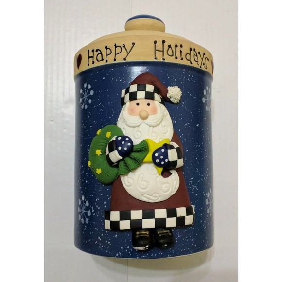 Vintage Bico Happy Holidays 3D SANTA Cookie Jar - Picture 2 of 8